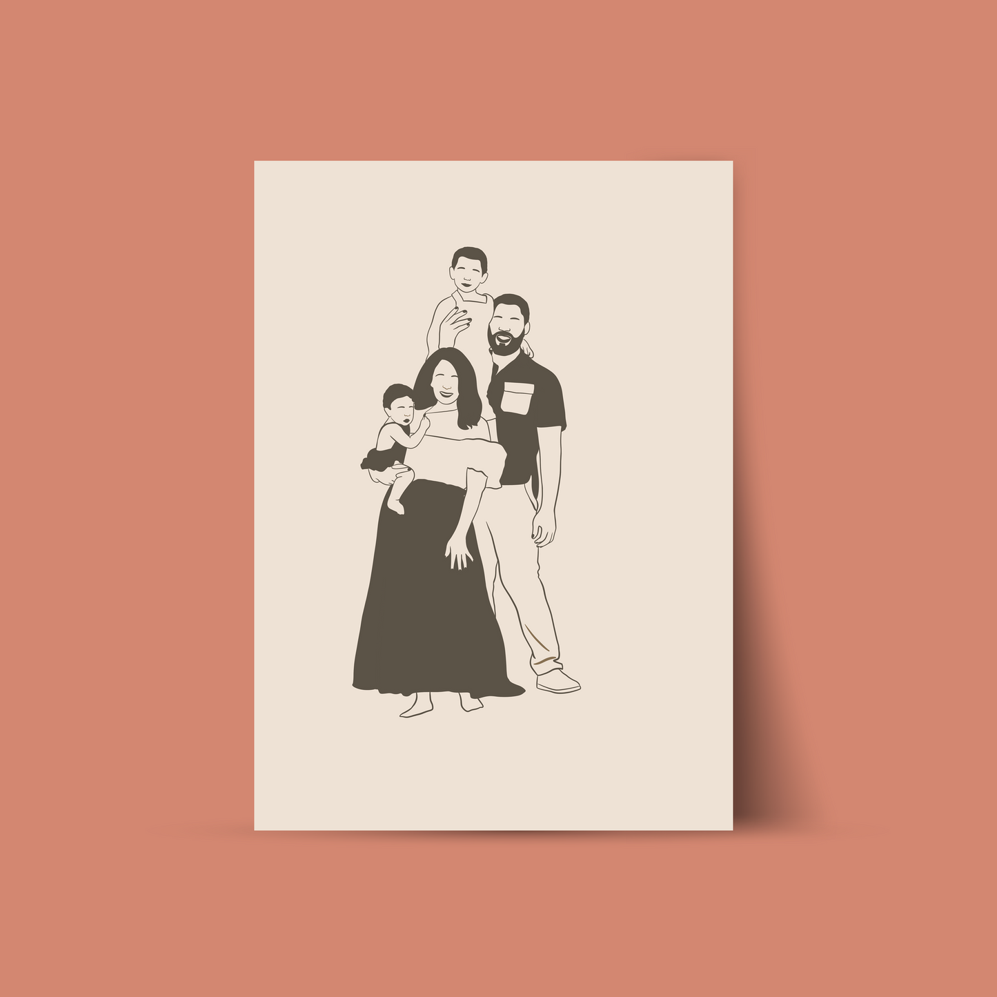 Illustration personnalisée MINIMALISTE au format A4 - Numérique ou Imprimée