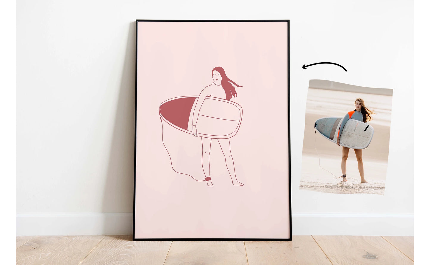 Illustration personnalisée MINIMALISTE au format A4 - Numérique ou Imprimée