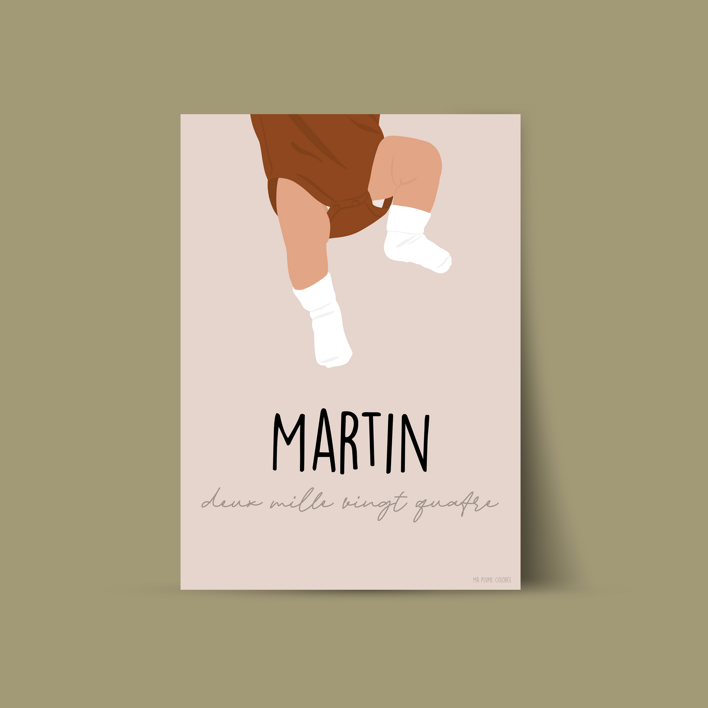 Illustration prénom enfant personnalisée - Format A3 imprimé