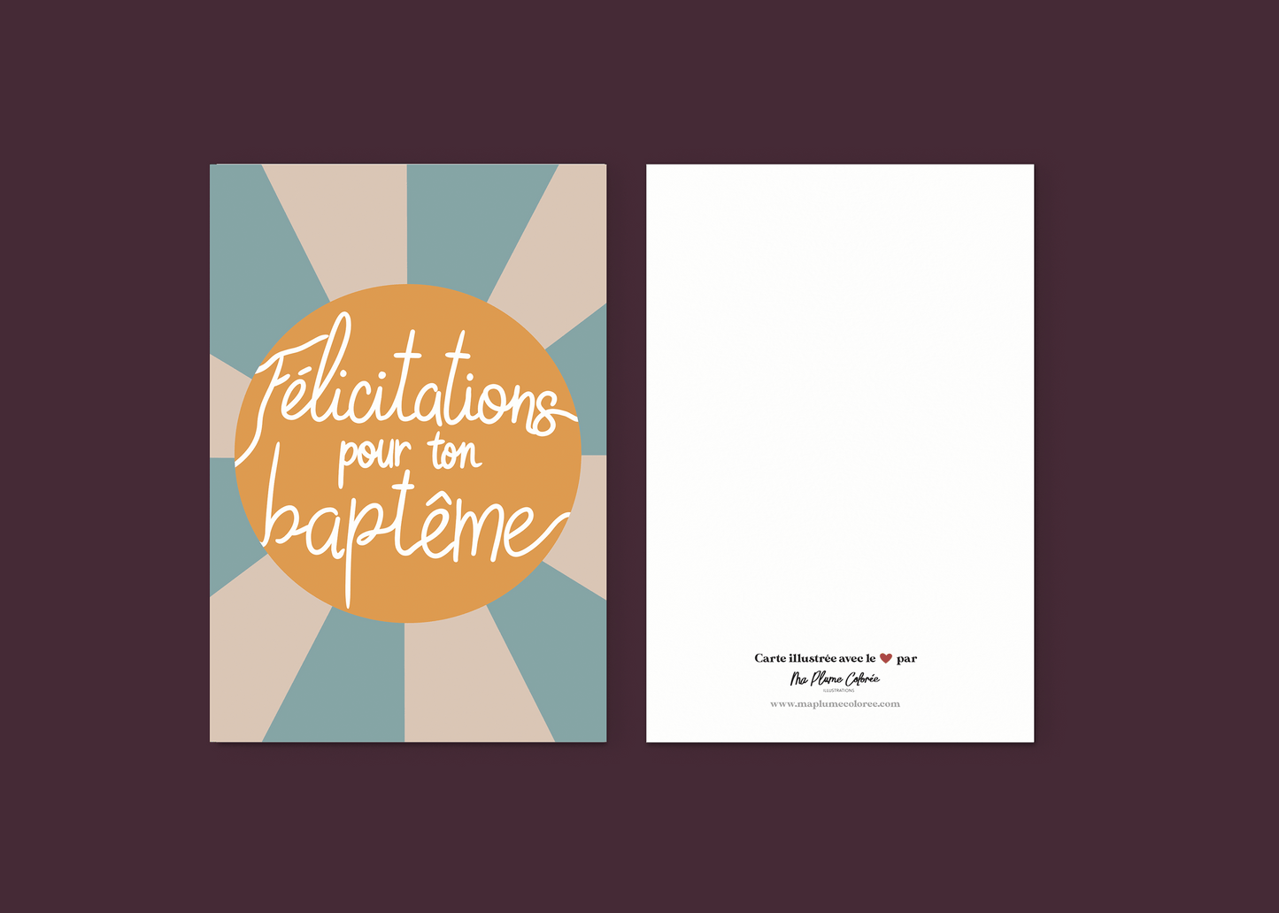 Carte "Félicitations pour ton baptême"