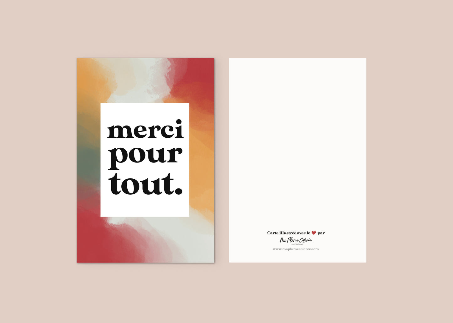 Carte "Merci pour tout"