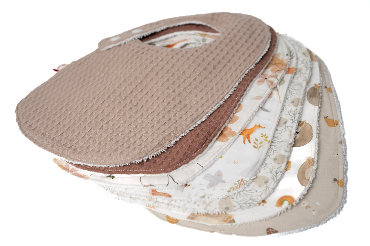 Lot de 7 bavoirs en coton Oeko-Tex®