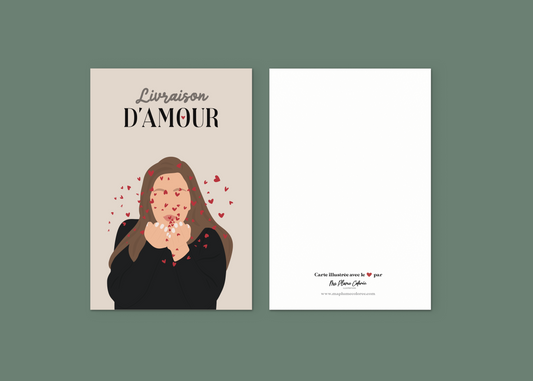 Carte "Livraison d'amour - bisous"