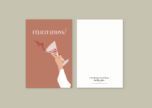 Carte "Félicitations, bulles d'amour"