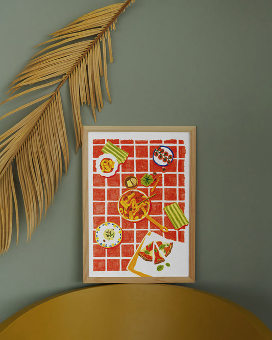 Affiche Cuisine Italienne – Illustration Gourmande & Authentique