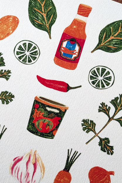 Affiche Curry – Illustration Colorée & Gourmande