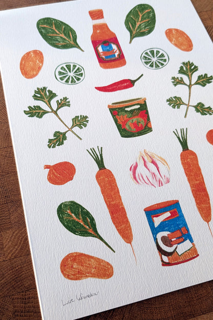 Affiche Curry – Illustration Colorée & Gourmande