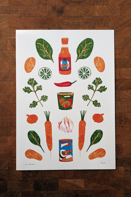 Affiche Curry – Illustration Colorée & Gourmande
