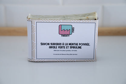Savon surgras à la Menthe Poivrée, Argile Verte & Spiruline