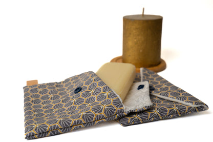 Pochette à savon imperméable en nid d'abeille