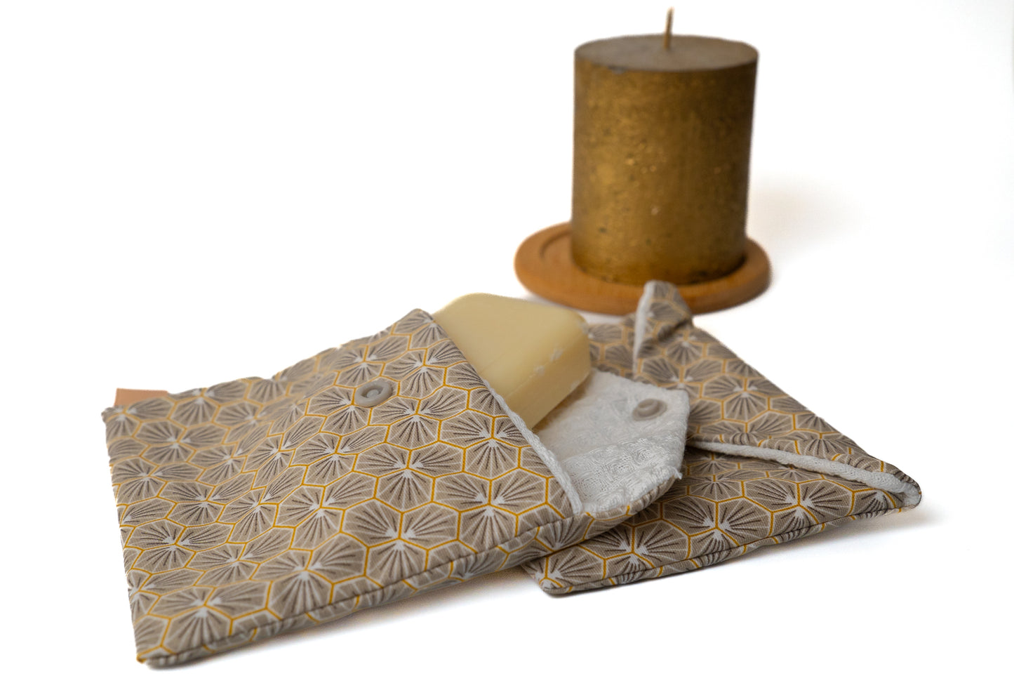 Pochette à savon imperméable en nid d'abeille