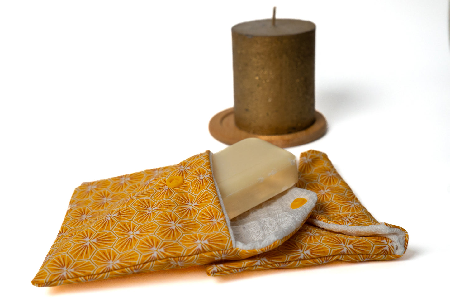 Pochette à savon imperméable en nid d'abeille