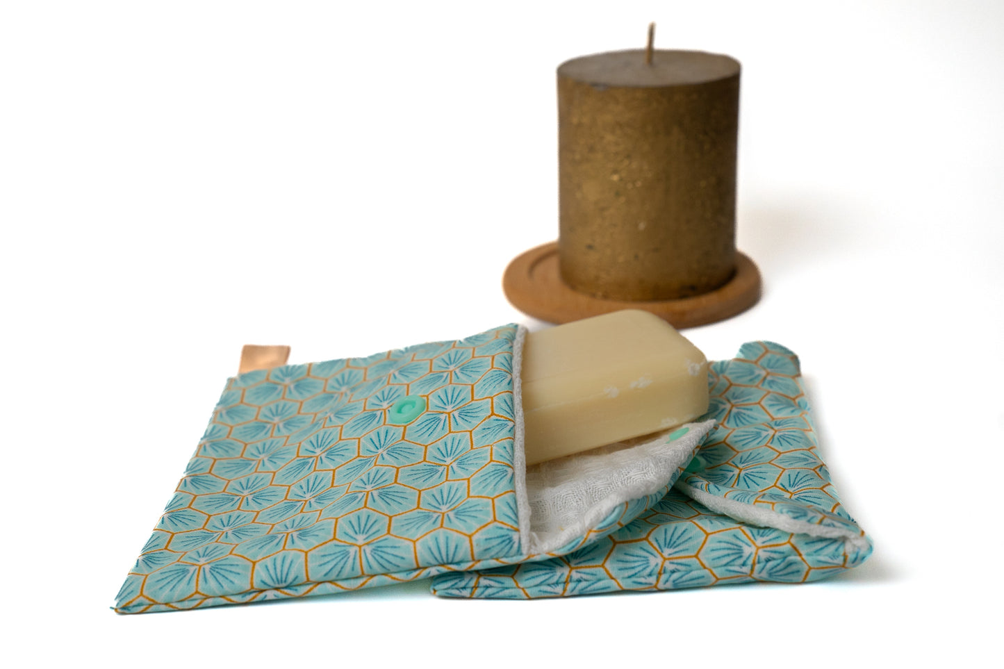 Pochette à savon imperméable en nid d'abeille