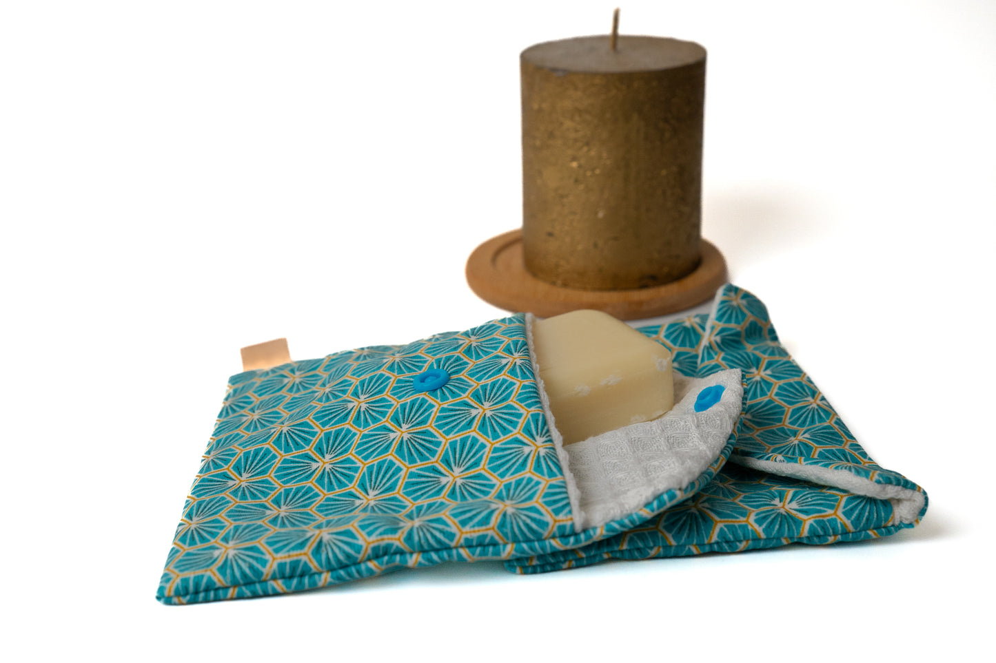 Pochette à savon imperméable en nid d'abeille