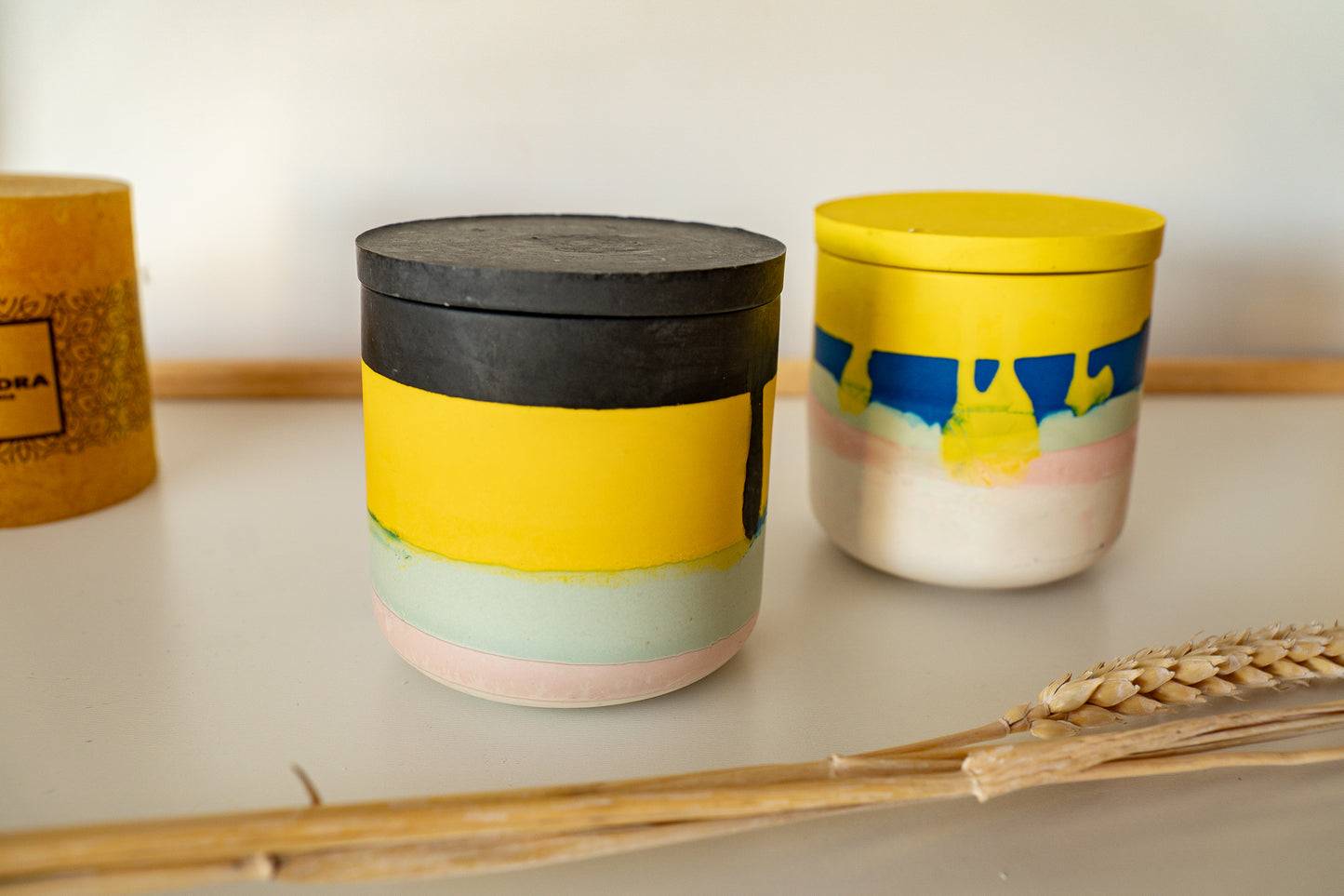 Petit Pot de Fleur avec Couvercle - jesmonite