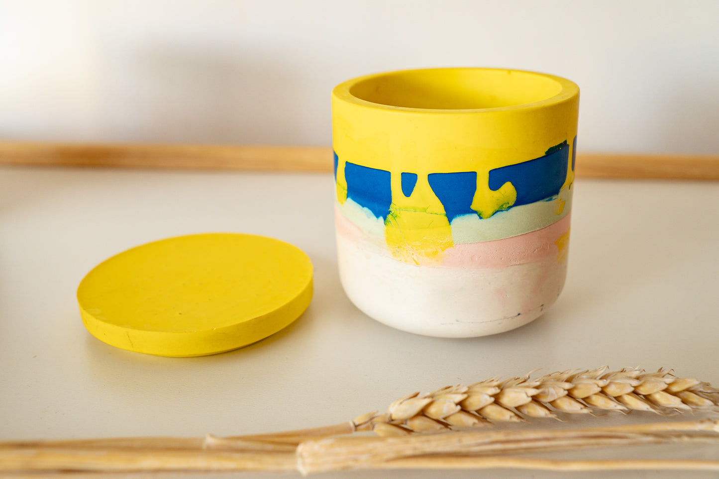 Petit Pot de Fleur avec Couvercle - jesmonite