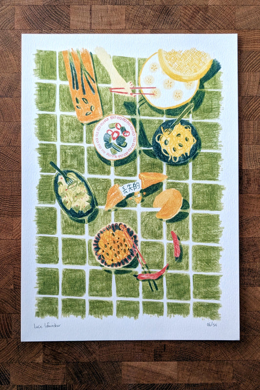 Affiche Fortune - repas chinois – Nouilles, baos et fortune cookie