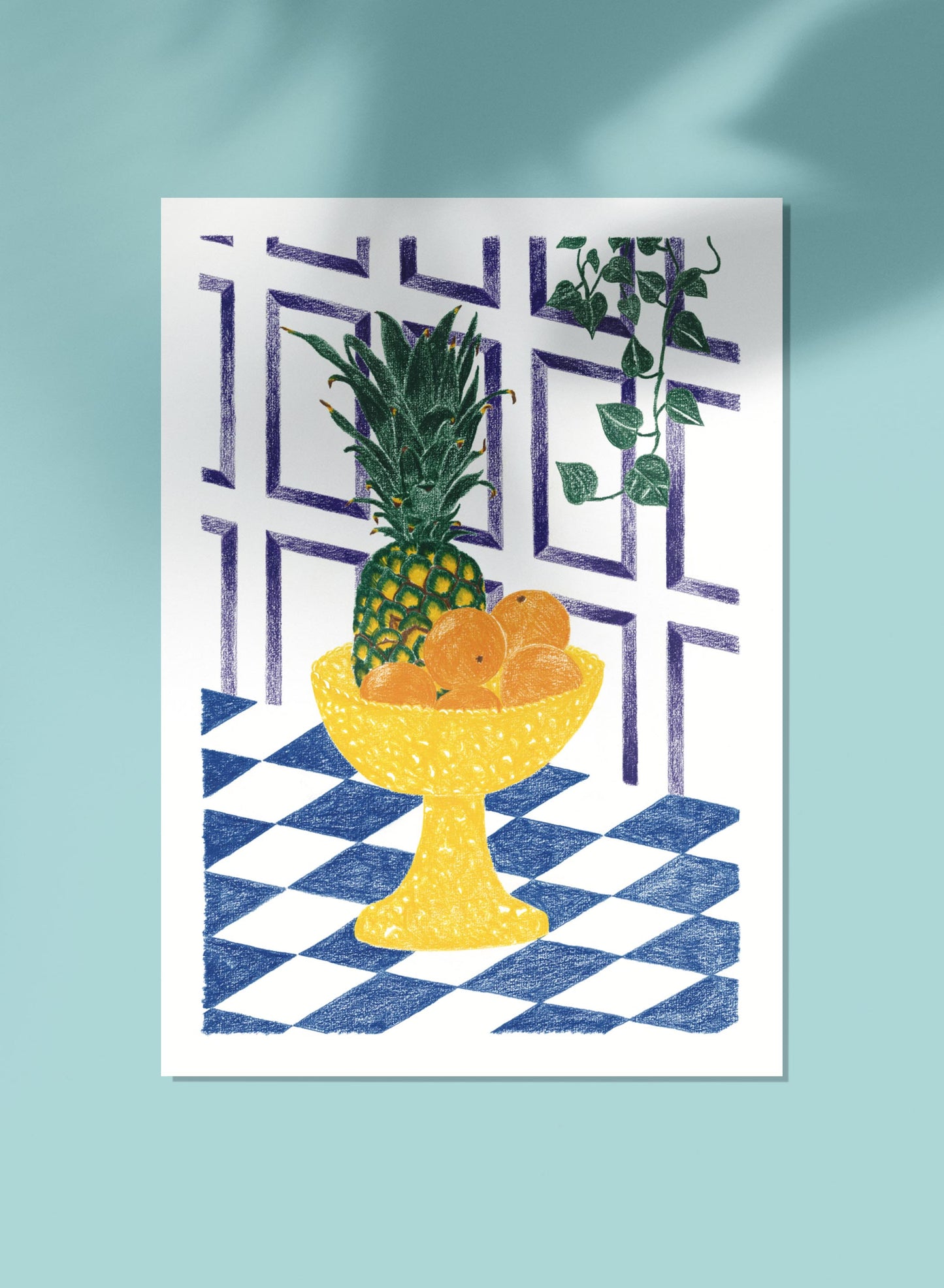 Affiche Ananas - Coupe à fruits
