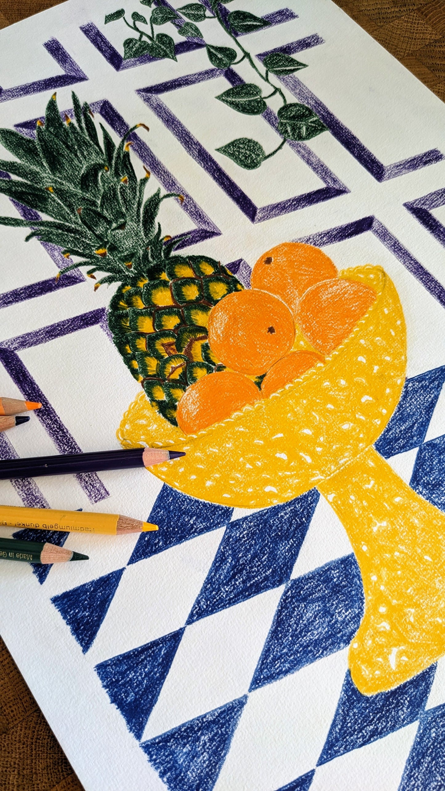 Affiche Ananas - Coupe à fruits