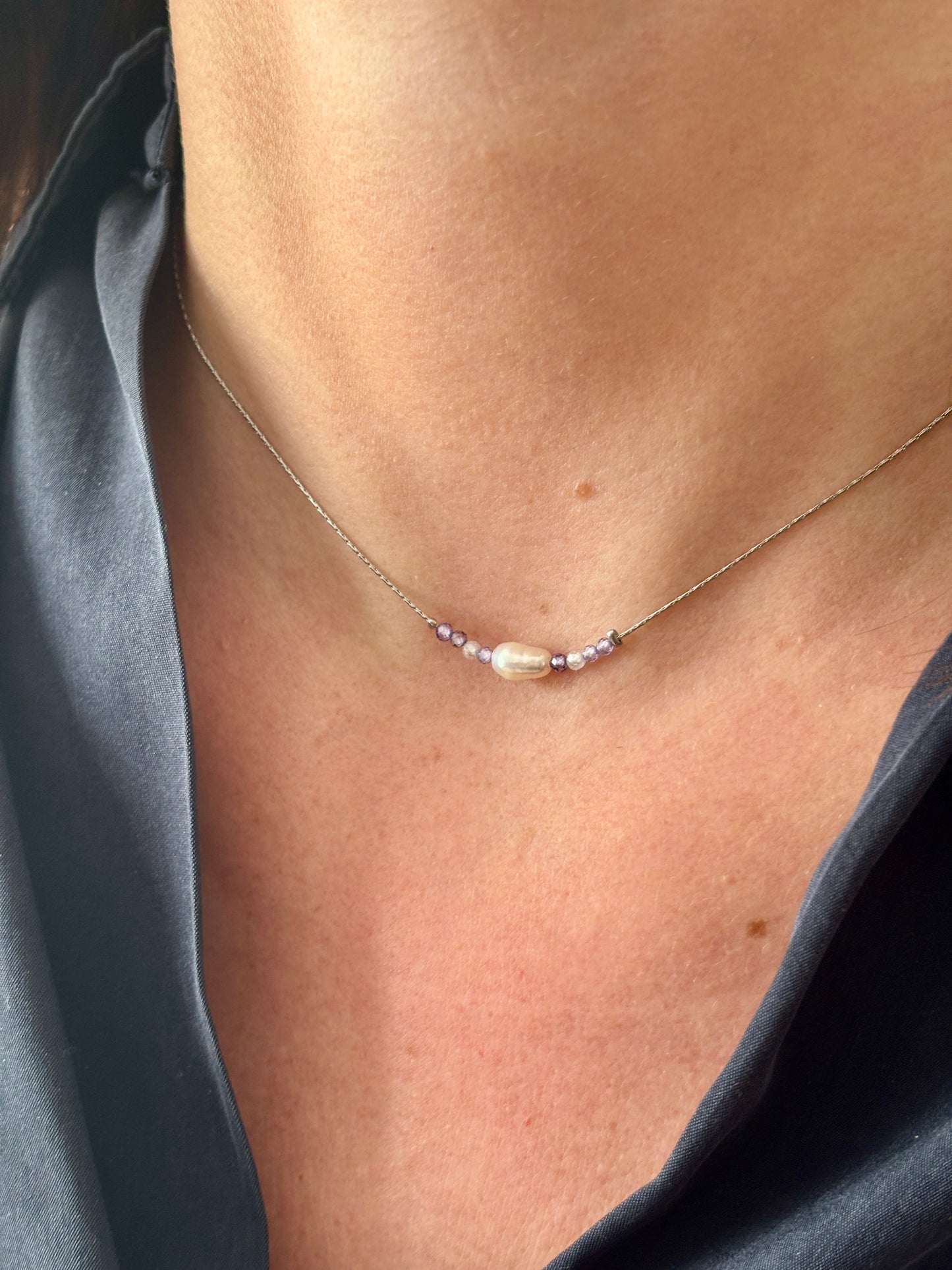 Colliers Serpentine perles d'eau douce (4 modèles disponibles)