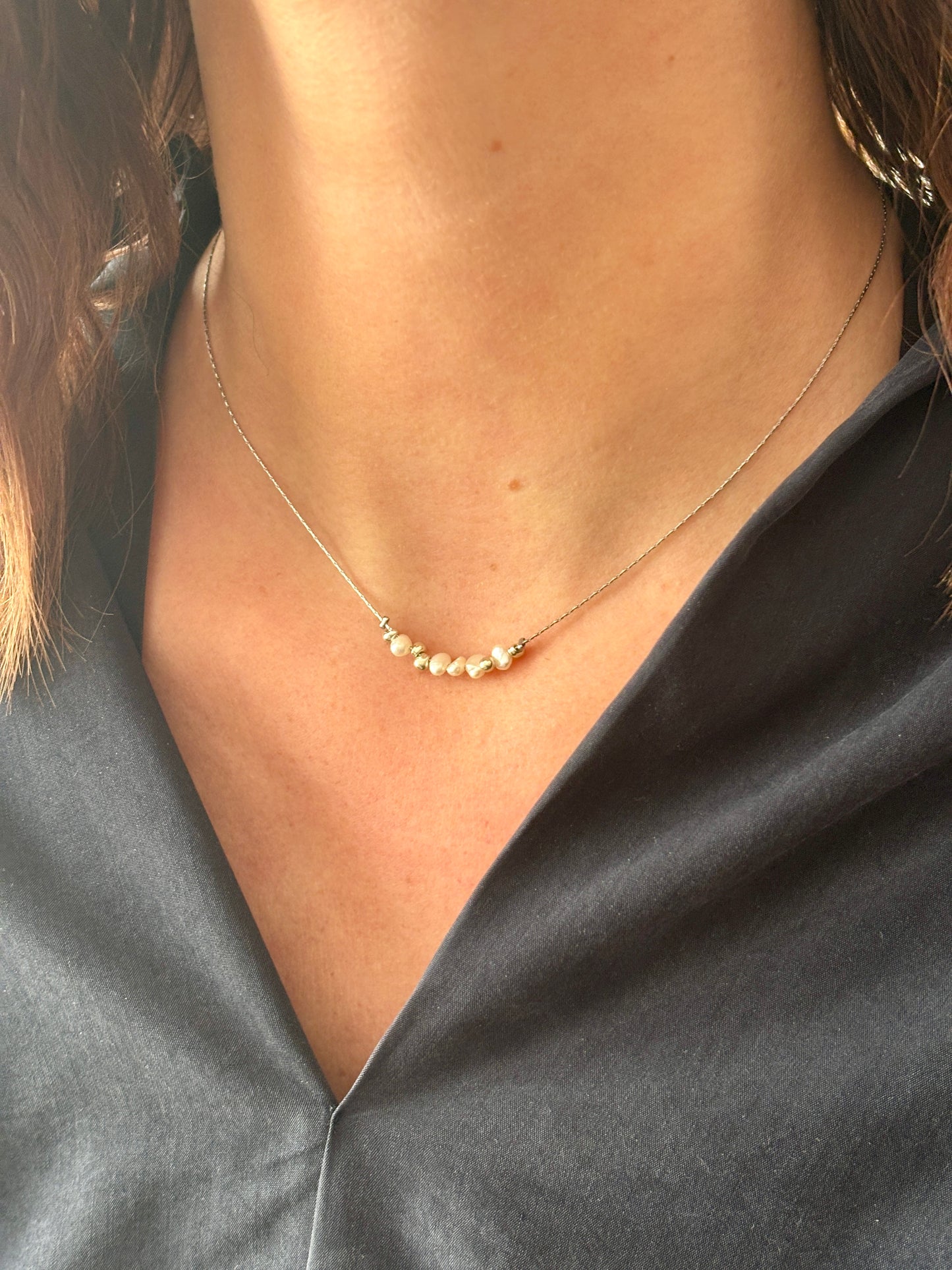 Colliers Serpentine perles d'eau douce (4 modèles disponibles)