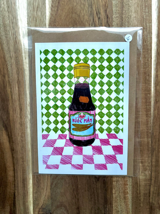 Carte Postale Nuoc-Mâm – Illustration Vintage & Rétro