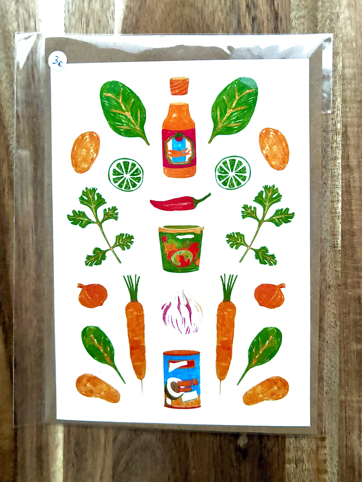 Carte Postale Curry – Illustration Gourmande & Colorée
