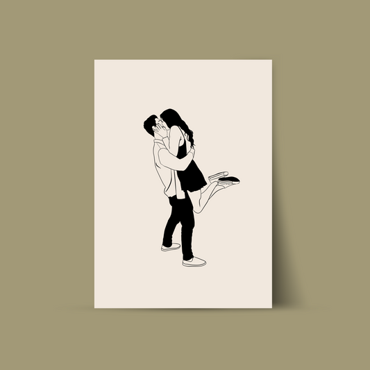 Illustration personnalisée MINIMALISTE au format A4 - Numérique ou Imprimée