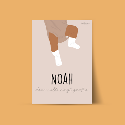 Illustration prénom enfant personnalisée - Format A3 imprimé