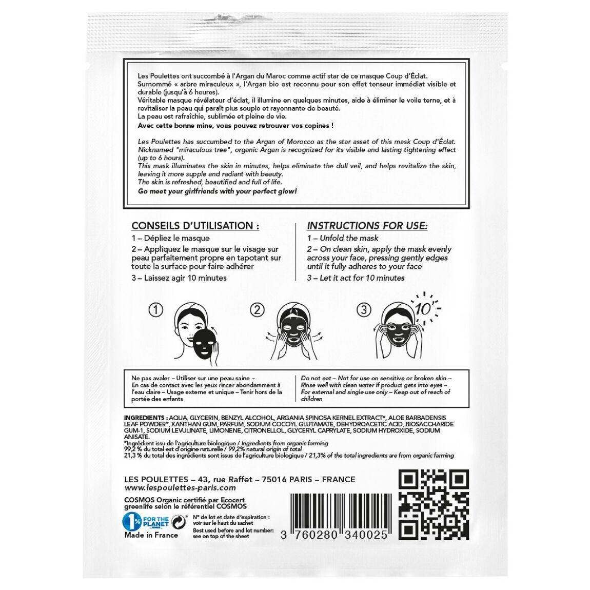 Masque visage coup d'éclat
