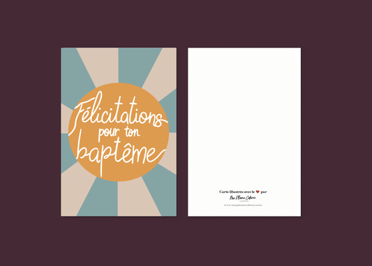 Carte "Félicitations pour ton baptême"