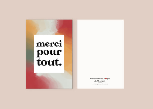 Carte "Merci pour tout"