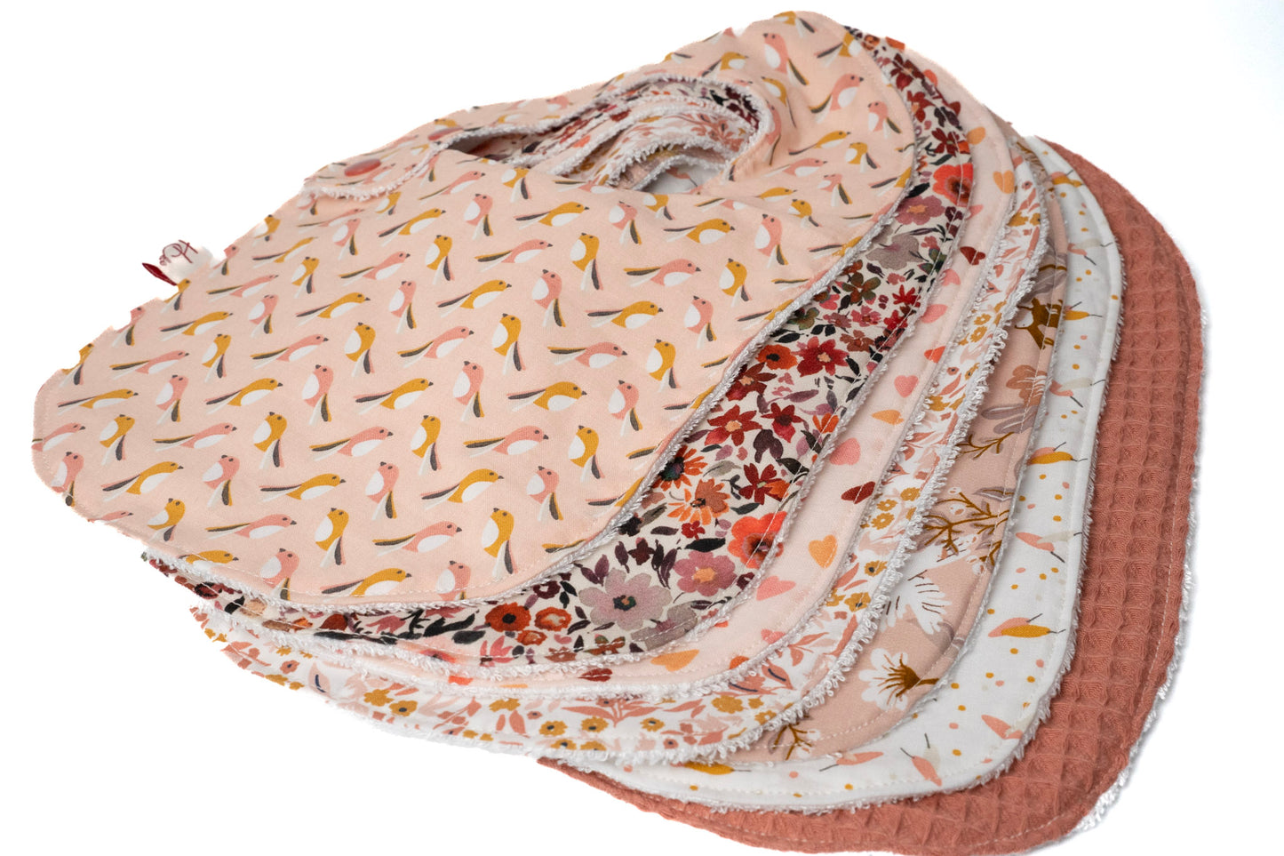 Lot de 7 bavoirs en coton Oeko-Tex®
